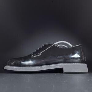 Bates Lites Men’s 10 E High Gloss Black Military Uniform Dress Shoes Oxfords EUC